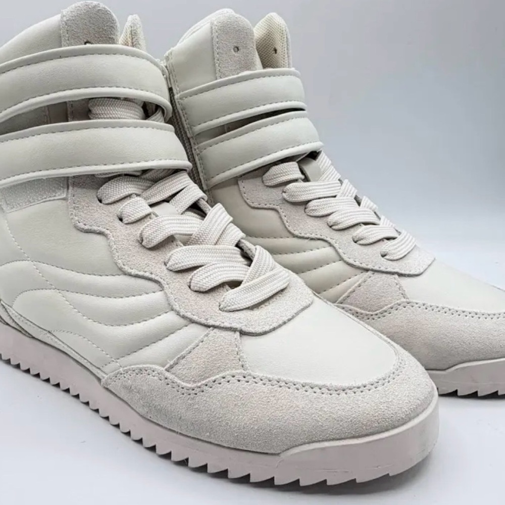 Steve Madden Women's Cream High-Top Double Strap Sneakers